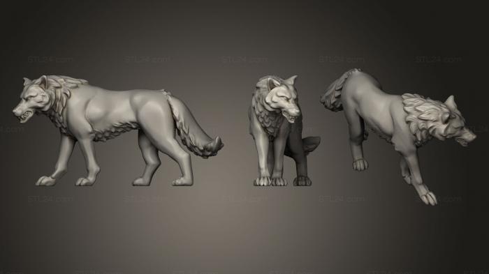 Статуэтки животных (Волчья стая, STKJ_0473) 3D модель для ЧПУ станка
